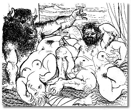 Pablo Picasso Bacchic Scene With Minotaur Scene Bacchique Au